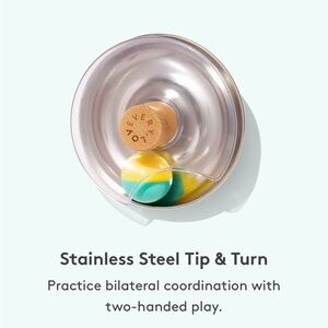 LOVEVERY Stainless Steel Tip & Turn Toy - ball rattle toy